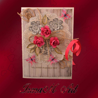 Ръчно изработени изделия от хартия Рожден ден и Имен ден Ръчно изработена картичка Розови пеперуди